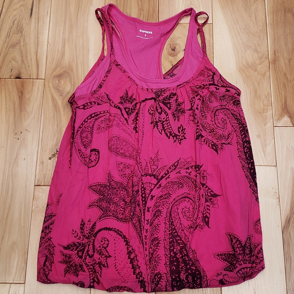Express black and hot pink double layered tank